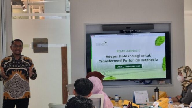 
					Kelas Jurnalis bertajuk “Adopsi Bioteknologi untuk Transformasi Pertanian Indonesia”.  (Dok Croplife)