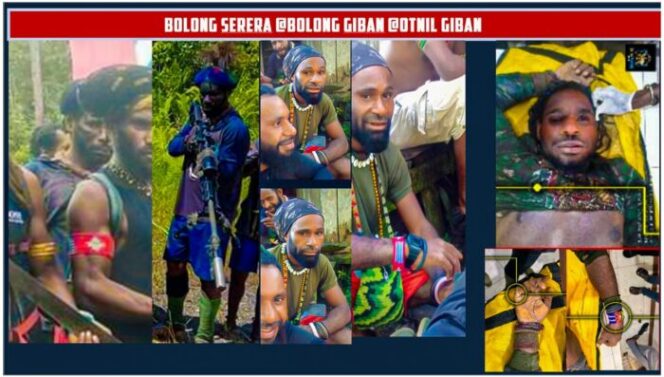 
					Sosok Otniel Giban, Terduga anggota KKB Ndugama yang ditembak mati di Kali Braza, Kabupaten Yahukimo. (Dok Polda Papua)