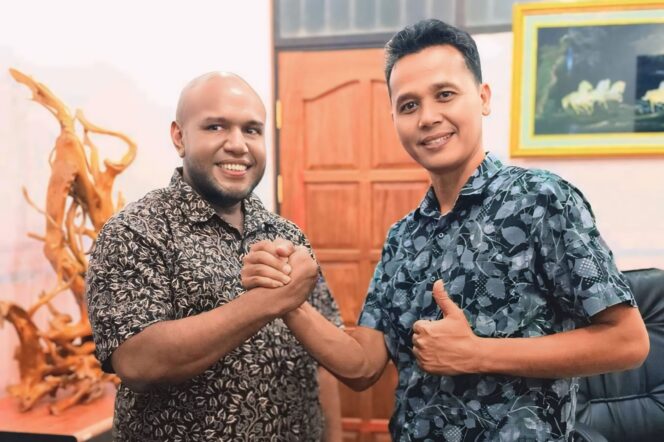 
					Billy Suwae dan Mulyono alias Cakmul yang dikabarkan bakal maju di Pilkada Jayapura 2024. (KabarPapua.co/Alan Youwe)