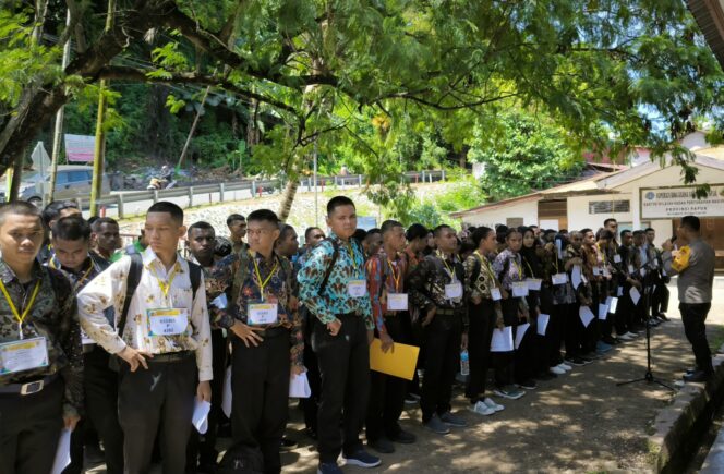 
					Antusias pendaftar rekrutmen Polri di Kota Jayapura, Papua. (Dok Humas Polresta)