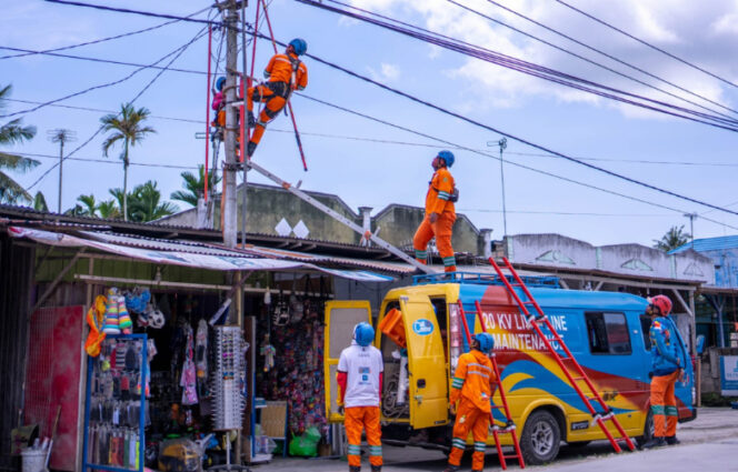 
					Petugas PLN di Papua saat melakukan tugasnya. Foto: PLN Papua  