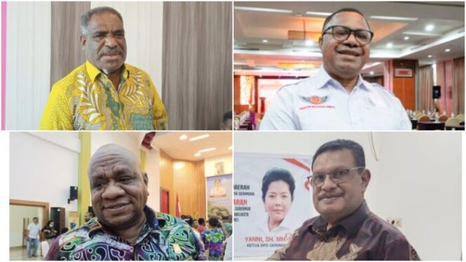 
					Potret figur kandidat Wali Kota Jayapura asal Port Numbay, Abisai Rollo, Yakobus Hababuk, Mukri Hamadi dan Musa Youwe. (KabarPapua.co/Alan Youwe)