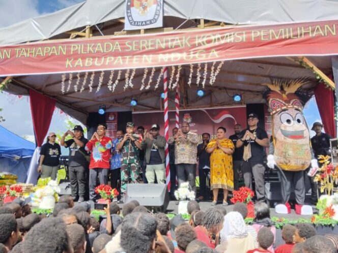 
					Peluncuran tahapan Pilkada Nduga. Foto: Pendam Cenderawasih