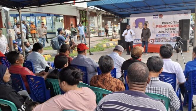 
					BMD-Dipo saat meresmikan Posko Pemenangan di Distrik Jayapura Utara untuk memenangkan Pilkada Kota Jayapura,  Senin 9 September 2024. (KabarPapua.co/Imelda)