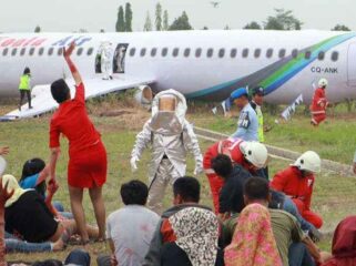 Ilustrasi latihan kedaruratan di bandara oleh Angkasa Pura I Indonesia. (Foto: AP I)