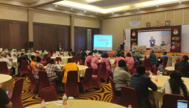 
					KPU Papua Selatan menggencarkan sosialisasi demi meningkatkan partisipasi pemilih Pilkada 2024. (Ist)