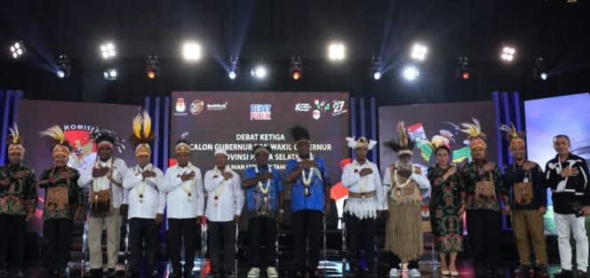 
					Para peserta debat pamungkas Pilkada Papua Selatan. Foto: ist
