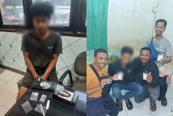 
					Tim Opsnal Subdit III Diresnarkoba Polda Papua amankan dua pelaku sabu. (Ist)
