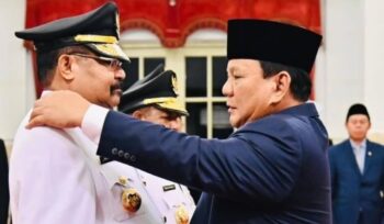 Presiden Prabowo Subianto resmi melantik Gubernur dan Wakil Gubernur Papua Pegunungan, John Tabo - Ones Pahabol pada Kamis  17 April 2025 di Istana Negara.  Foto: IG Prabowogibran