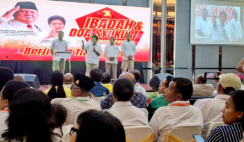 Suasana ibadah dan doa syukur bersama DPD Gerindra Papua. (KabarPapua.co/Imelda)
