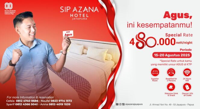 
					Promo Setuju dari SIP Azana Hotel Jayapura. Foto: SIP Azana Hotel