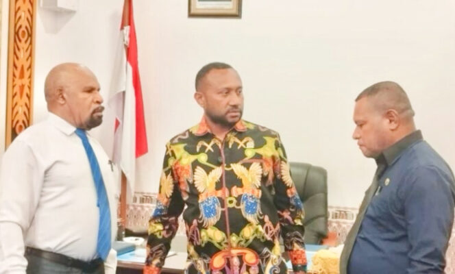 
					Bupati Jayapura  Yunus Wonda didampingi Wakil Bupati Jayapura Haris Richard S. Yocku bersama Anggota DPR RI Yan Permenas Mandenas. (Foto dok: jayapurakab.go.id)