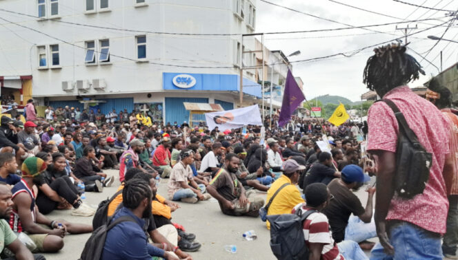 
					Unjuk rasa atau aksi penyampaian pendapat di Abepura,  Kota Jayapura, Papua, Selasa, 2 September 2025. (IST)