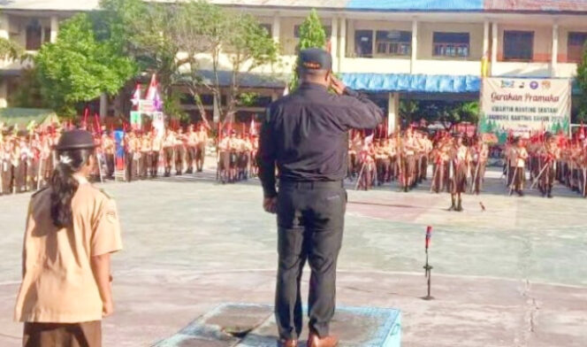
					Wabup Jayapura, Haris Richard S. Yocku buka resmi kegiatan Gerakan Pramuka Kwarran Sentani Jambore Ranting 2025. (Foto dok: jayapurakab.go.id)