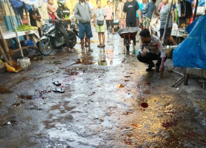 
					Lokasi penikaman di Pasar Hamadi Jayapura. Foto: Humas Polresta Jayapura Kota