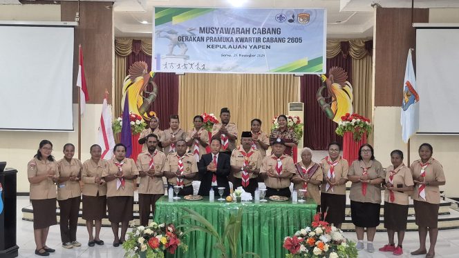 
					Musyawarah Cabang (Muscab) Gerakan Pramuka Kwartir Cabang 2609 Kepulauan Yapen. Foto: Ainun Faathirjal/Kabarpapua.co