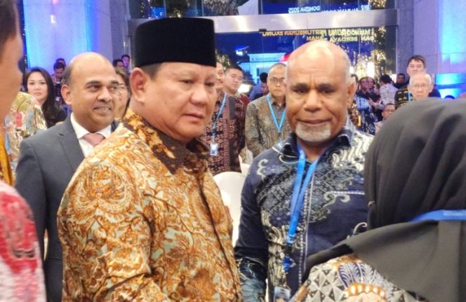 
					Wagub Papua Tengah, dinas Geley bersama Presiden Prabowo Subianto pada pertemuan tahunan PTBI di Jakarta. Foto: ist