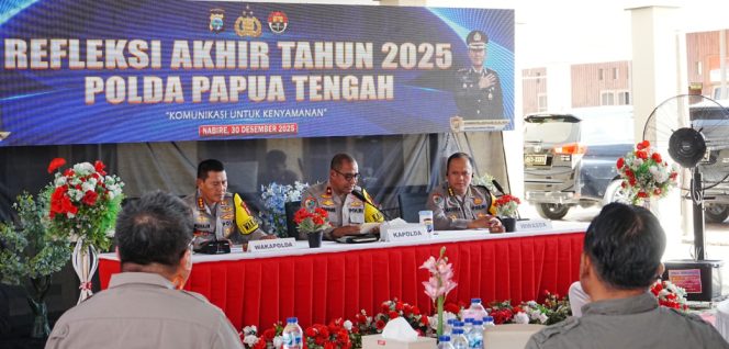 
					Rilis akhir tahun Polda Papua Tengah. Foto: Vero/KabarPapua.co