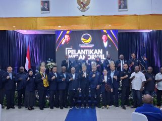 Pengurus DPW Nasdem Papua Tengah yang baru dilantik. Foto: Agies Pranoto/KabarPapua.co