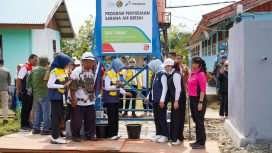 Pembangunan infrastruktur air bersih di Kampung Tambat Merauke. Foto: Pertamina Papua Maluku 
