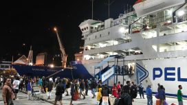 KM Gunung Dempo saat bersandar di Pelabuhan Kota Jayapura. Foto: Humas Polresta Jayapura Kota.