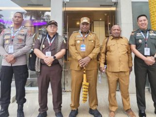 Bupati Jayawijaya, Atenius Murip dan Wakil Bupati Ronny Elopere hadiri Rakornas Pemerintah Pusat dan Daerah Tahun 2026 di SICC, Bogor, Jawa Barat. (Foto: Media Pemda Jayawijaya)