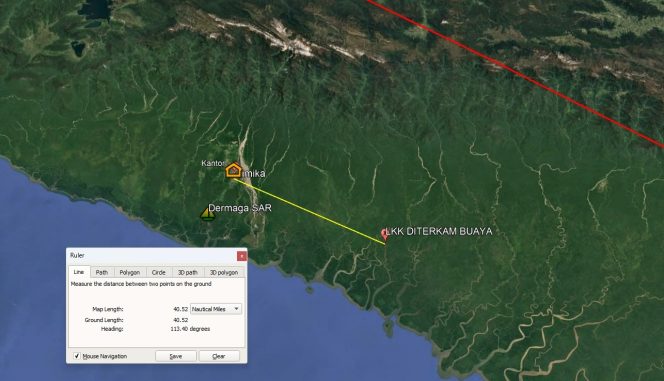 
					Ilustrasi pencarian ibu yang diterkam buaya di Sungai Agimuga Timika. Foto: SAR Timika