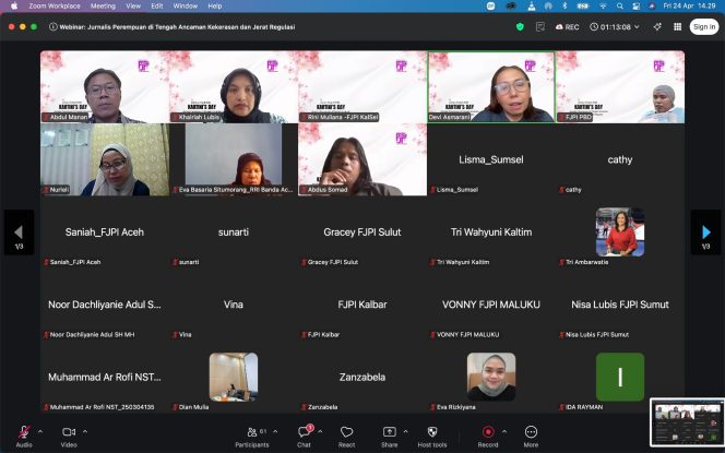 
					Diskusi FJPI terkait ancaman jurnalis dan pembatasan di ruang digital. Foto: FJPI