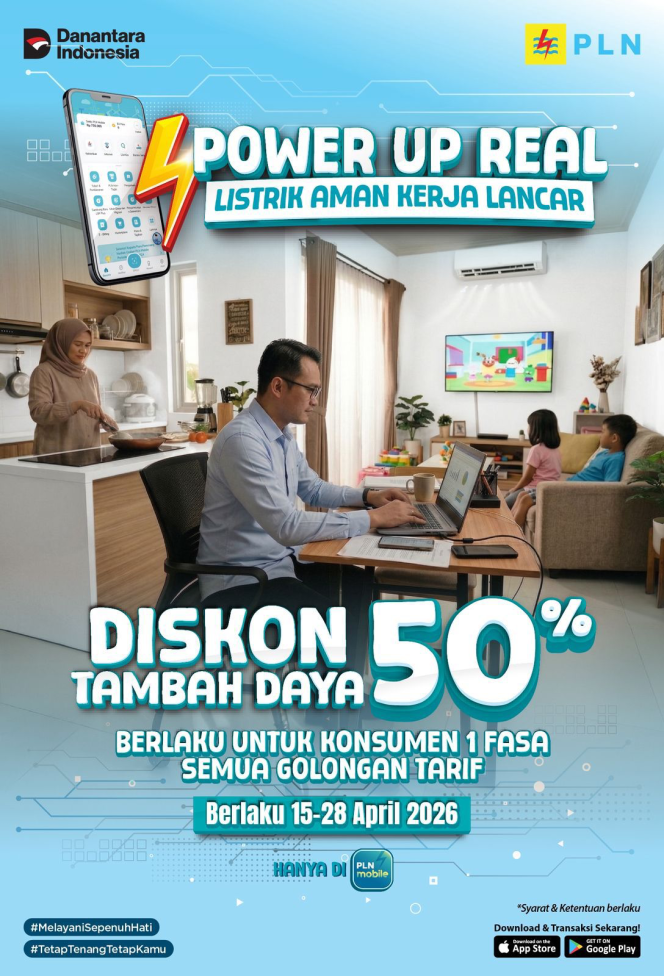 
					Dukung Kebijakan WFH, PLN Beri Diskon Tambah Daya 50 Persen