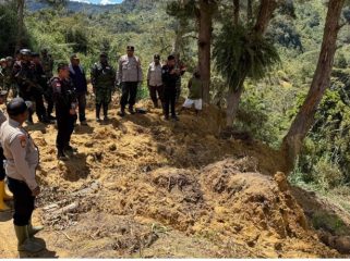 longsor  di Kampung Onggobalo, Distrik Tagime, Kabupaten Jayawijaya, Foto: Polres Jayawijaya