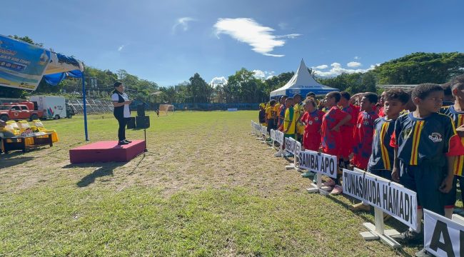 Dinas Pemuda dan Olahraga Kota Jayapura menggelar Festival Sekolah Sepak Bola (SSB) U-12 Orang Asli Papua (OAP) se-Kota Jayapura. Foto: ist