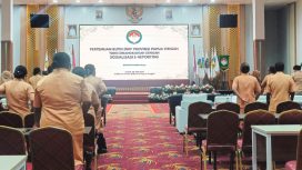 Suasana pertemuan rutin DWP Provinsi Papua Tengah yang dirangkaikan dengan sosialisasi E-Reporting. (KabarPapua.co/Agies Pranoto) 