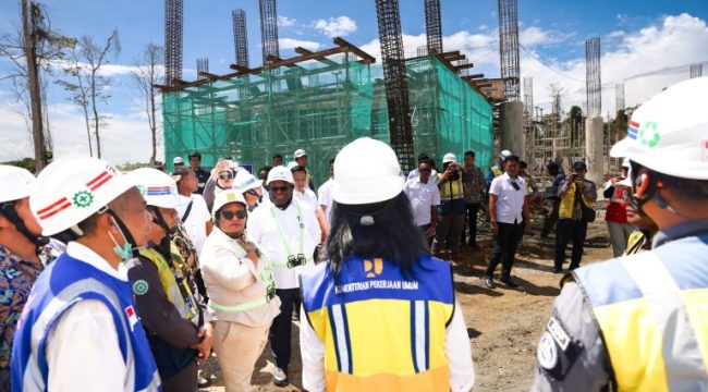 Proyek pembangunan kompleks kantor pemerintahan Provinsi Papua Tengah di Distrik Wanggar, Kabupaten Nabire. Foto: Humas PPT