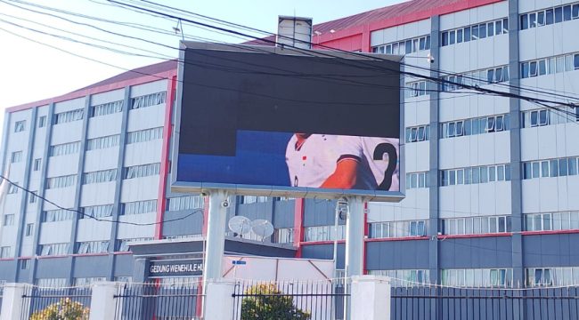 Videotron milik Pemkab Jayawijaya yang dirusak empat pelaku. (Foto dok: Diskominfo Jayawijaya)