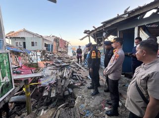 Lokasi ledakan bom di kawasan perikanan Biak Numfor. Foto: Humas Polda Papua 