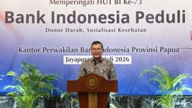 Plh Kepala Perwakilan Bank Indonesia Papua saat memberikan sambutan dalam rangkaian kegiatan 