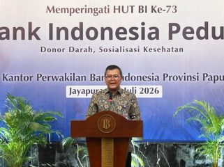 Plh Kepala Perwakilan Bank Indonesia Papua saat memberikan sambutan dalam rangkaian kegiatan 