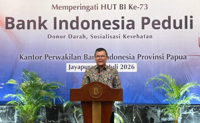 
					Plh Kepala Perwakilan Bank Indonesia Papua saat memberikan sambutan dalam rangkaian kegiatan 