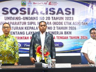 Kegiatan Sosialiasi Undang-Undang Nomor 20 Tahun 2023 tentang Kode Etik ASN dan Peraturan BKN Nomor 2 Tahun 2026 Layanan E-Kinerja BKN yang digelar BKPSDM Papua Tengah di Timika, Rabu, 29 Juli 2026. (Foto dok: papuatengahprov.go.id)
