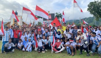 Semarak konvoi Bendera Merah Putih di Kota Serui, Rabu, 1 Juli 2026. (KabarPapua.co/Ainun Faathirjal)
