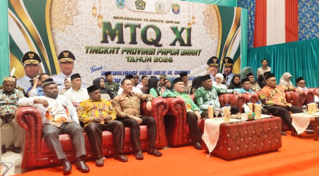 Suasana lomba MTQ XI Tingkat Provinsi Papua Barat yang turut dihadiri para pejabat pemda,  pimpinan forkopimda, tokoh adat, tokoh agama, tokoh masyarakat hingga tokoh pemuda dan perempuan. (KabarPapua.co/Yosias Wambrauw)