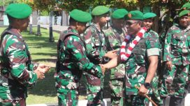 Penyambutan Letkol Inf Ahmad Albar sebagai Komandan Kodim (Dandim) 1709 Yawa. (Foto dok: Istimewa)