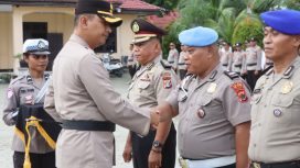 Upacara kenaikan pangkat bagi personel perwira dan bintara periode 1 Juli 2026 di halaman Mapolres Kepulauan Yapen. (Foto dok: IST)