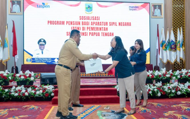 
					Sosialisasi Program Pensiun Bagi Aparatur Sipil Negara (ASN) di Pemerintah Se-Provinsi Papua Tengah. (KabarPapua.co/Agies Pranoto)