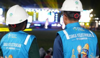 Pengawalan petugas PLN pada penutupan Gelaran penutupan Pesparawi Nasional di Manokwari. Foto: PLN Papua.  