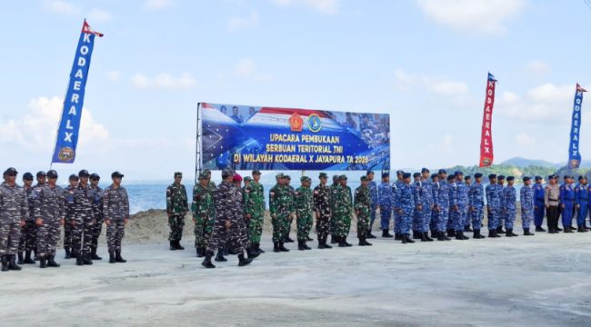 Komando Daerah TNI Angkatan Laut (Kodaeral) X Jayapura melaksanakan kegiatan Serbuan Teritorial TNI 2026. (KabarPapua.co/Imelda)