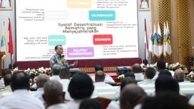 Suasana Pemprov Papua Tengah gelar kuliah umum tentang Otonomi Khusus Jilid II untuk Percepatan Pembangunan dan Kesejahteraan Rakyat di tanah Papua dengan tema “Penguatan Tata Kelola Pemerintahan Daerah Provinsi Papua Tengah”. (Foto dok: Humas Pemprov Papua Tengah)