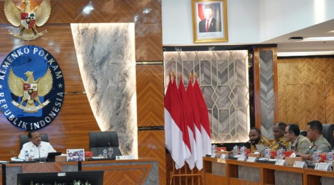 Rakor Kemenko Polhukam dalam percepatan penanganan konflik sosial di Jayawijaya. Foto: ist