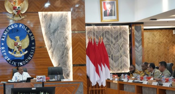 
					Rakor Kemenko Polhukam dalam percepatan penanganan konflik sosial di Jayawijaya. Foto: ist