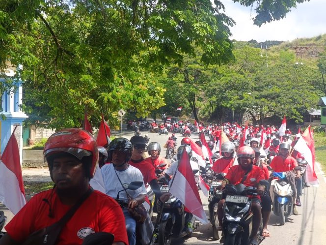 
					pawai Merah Putih b awa pesan damai dari Tanah Tabi. Foto: Katharina/Kabarpapua.co